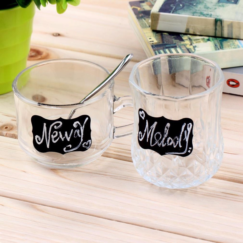Stiker Vinyl Tulis Kapur Flexible 6 PCS - Black 